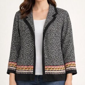 Alfred Dunner Contrast Edge Suit Blazer Jacket